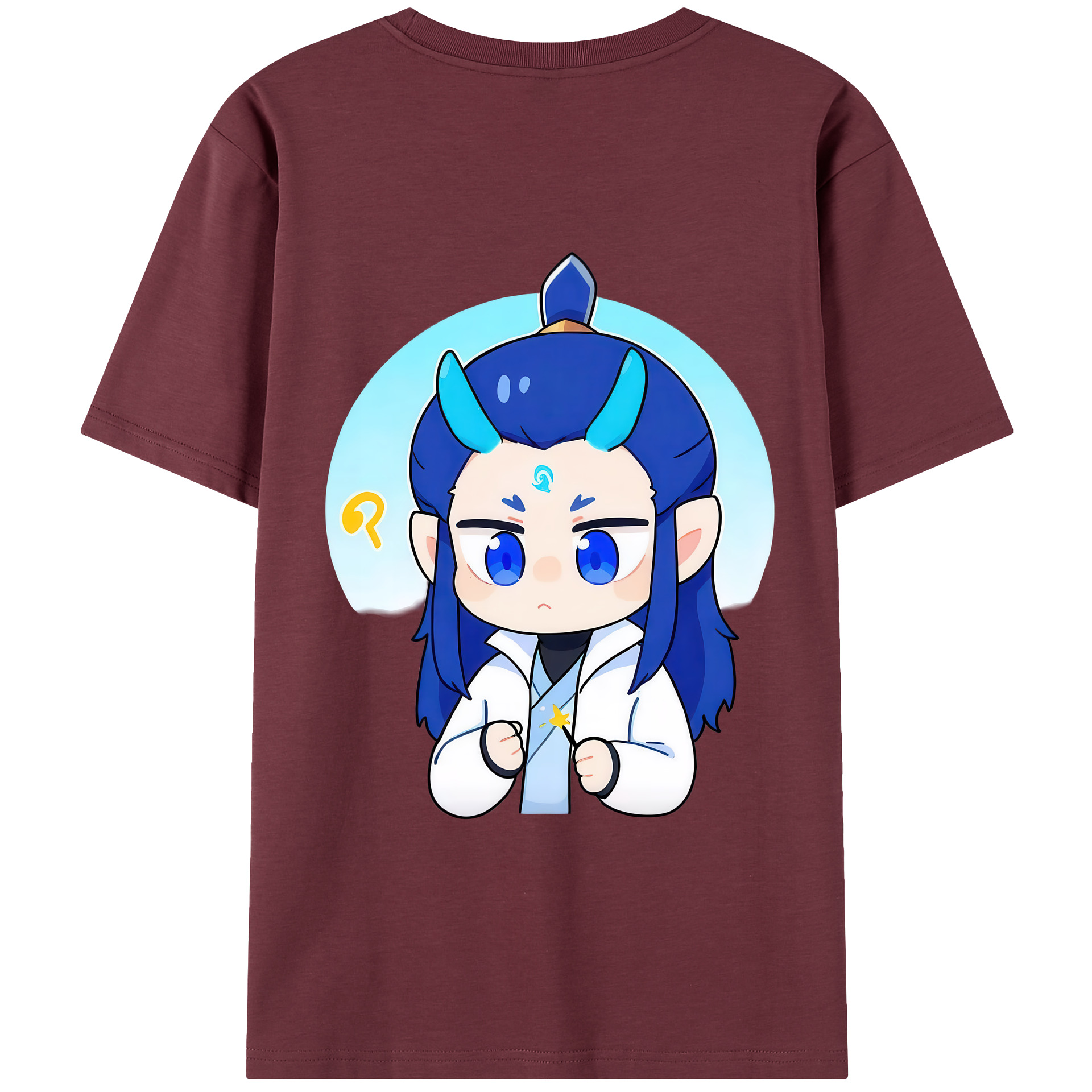 （画像用） Ne Zha 2 ナタ 魔童の大暴れ 綿100％半袖Tシャツ（背面プリント）